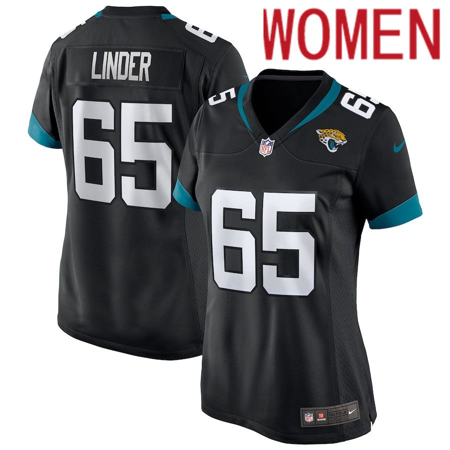 Women Jacksonville Jaguars #65 Brandon Linder Black Nike Game NFL Jersey->women nfl jersey->Women Jersey